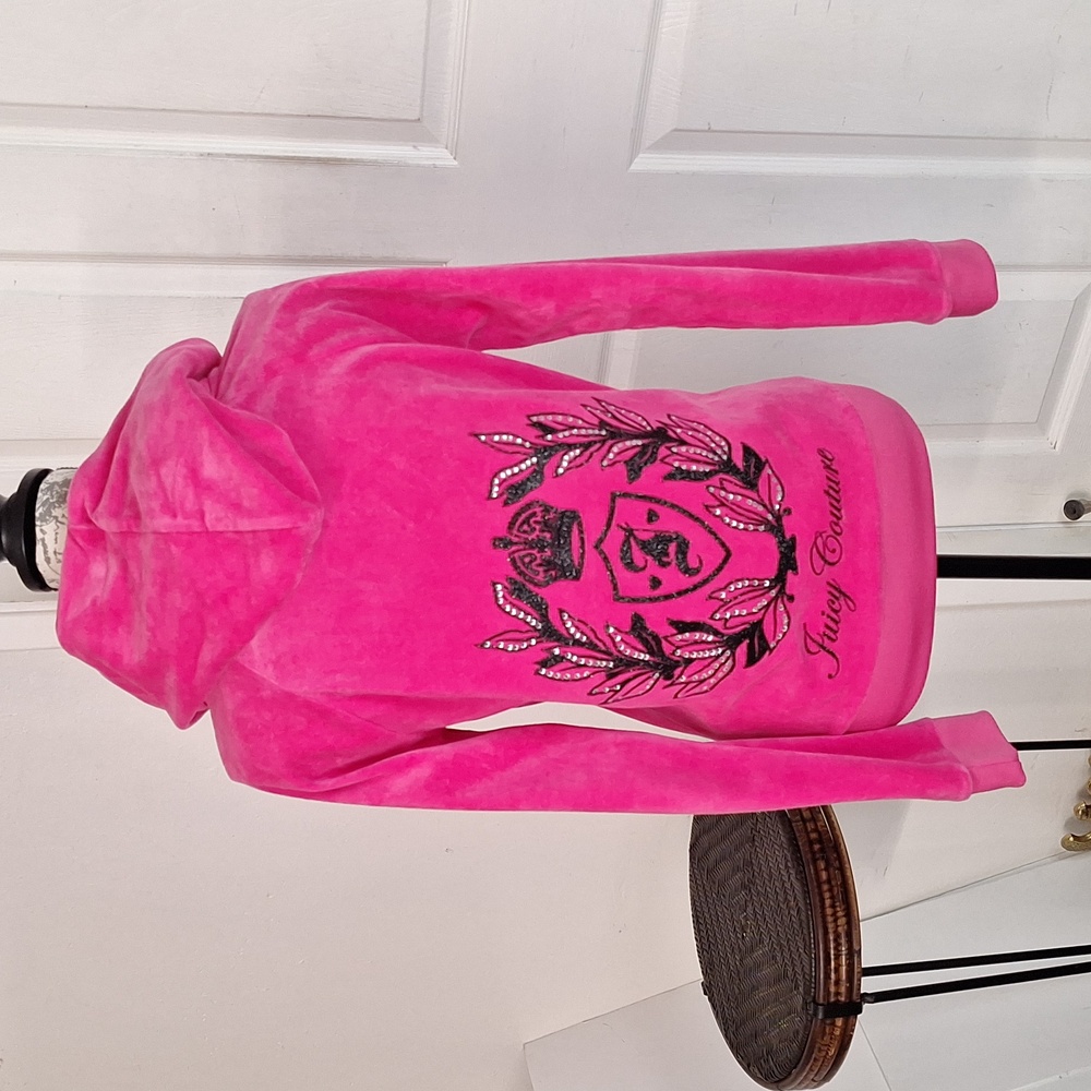Y2K JUICY COUTURE Hot PINK VELOUR BLING RARE Women Sz M Velvet